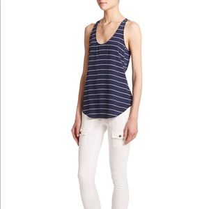 Joie Silk Racerback Tank (Polka Dot)